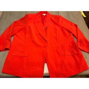 Sergio Hudson Red Orange Blazer Jacket Women’s Sz 4x Classic One Button Target